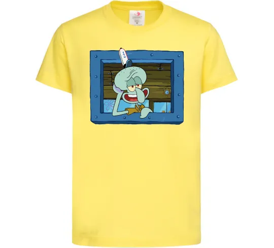 Детская футболка Сквідвард у віконці Лимонный фото