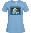 Женская футболка Сквідвард у віконці Голубой фото
