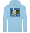 Женская толстовка (худи) Сквідвард у віконці Голубой фото