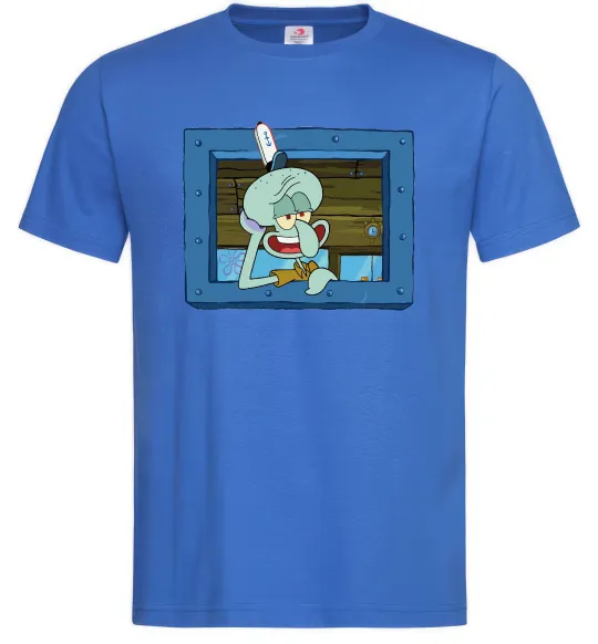 Мужская футболка Сквідвард у віконці Ярко-синий фото