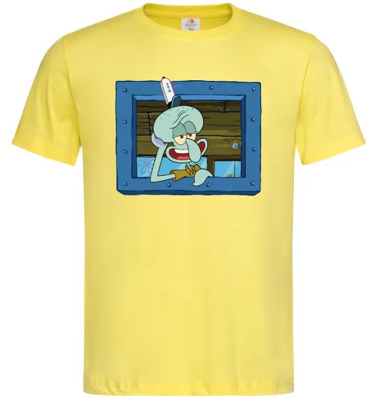Мужская футболка Сквідвард у віконці Лимонный фото