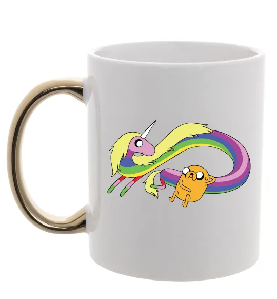 Чашка с цветной ручкой Джейк та Леді Час Пригод Золото фото