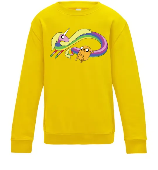 Детский Свитшот Джейк та Леді Час Пригод Солнечно желтый фото