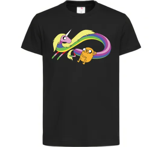 Детская футболка Джейк та Леді Час Пригод Черный фото