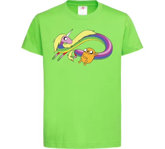 Детская футболка Джейк та Леді Час Пригод Лаймовый фото