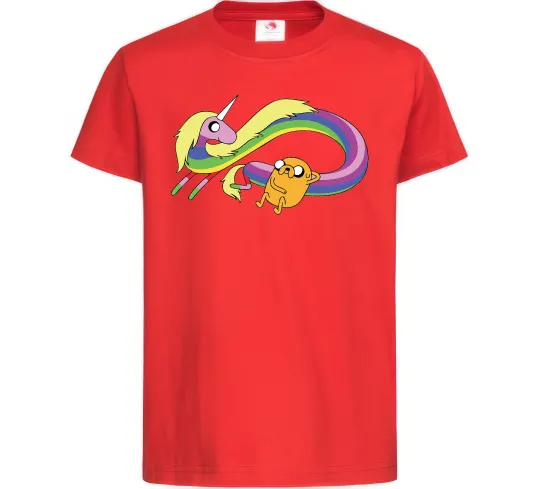 Детская футболка Джейк та Леді Час Пригод Красный фото