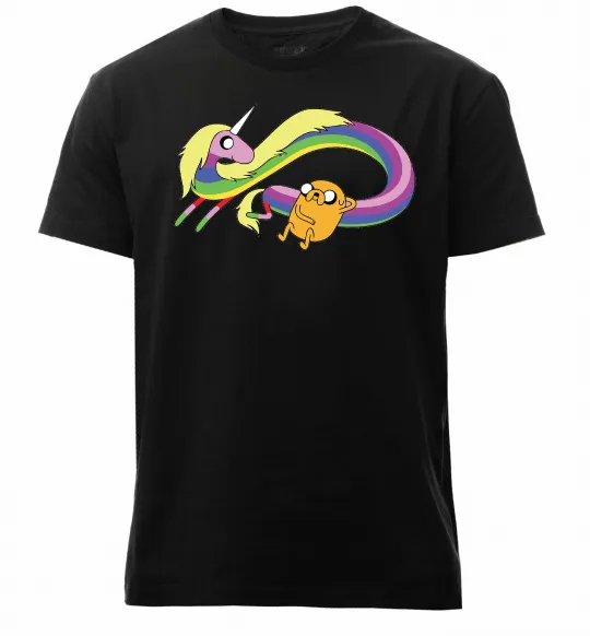 Мужская премиум футболка Джейк та Леді Час Пригод Черный фото