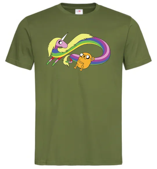 Мужская футболка Джейк та Леді Час Пригод Оливковый фото