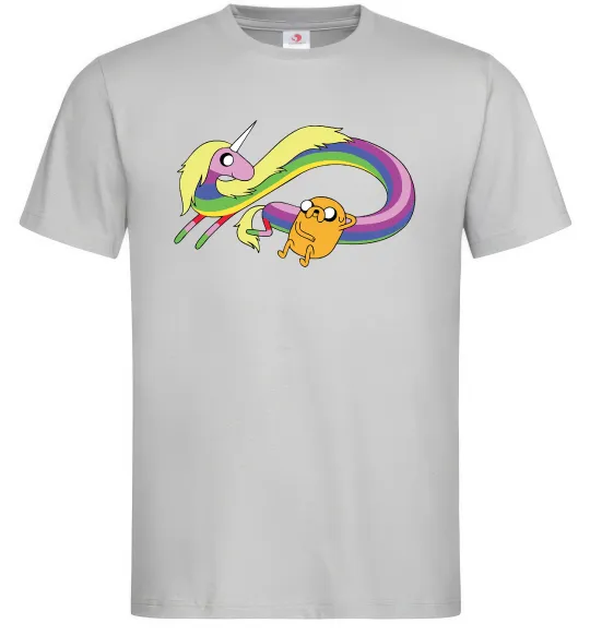 Мужская футболка Джейк та Леді Час Пригод Серый фото