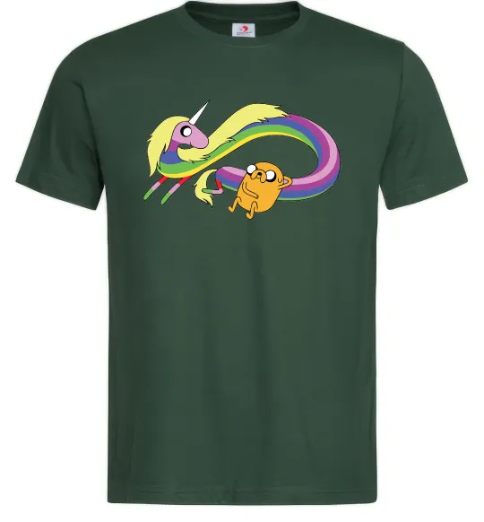 Мужская футболка Джейк та Леді Час Пригод Темно-зеленый фото