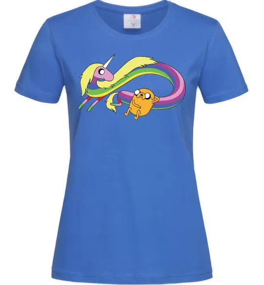 Женская футболка Джейк та Леді Час Пригод Ярко-синий фото