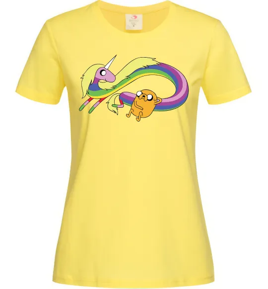 Женская футболка Джейк та Леді Час Пригод Лимонный фото