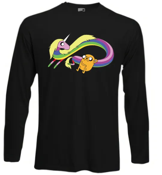 Лонгслив Джейк та Леді Час Пригод Черный фото