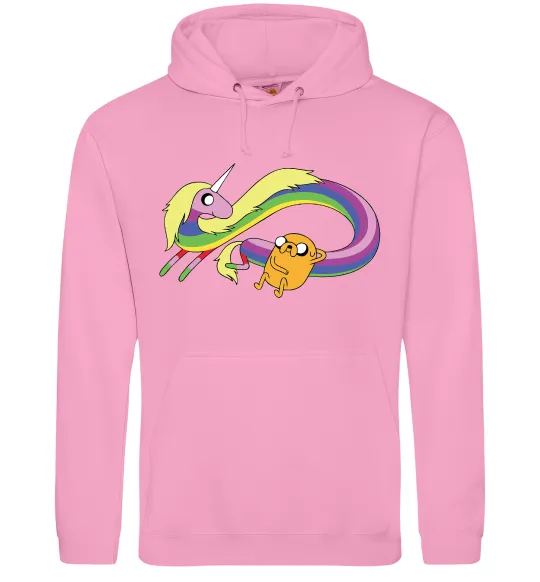 Мужская толстовка (худи) Джейк та Леді Час Пригод Розовый фото