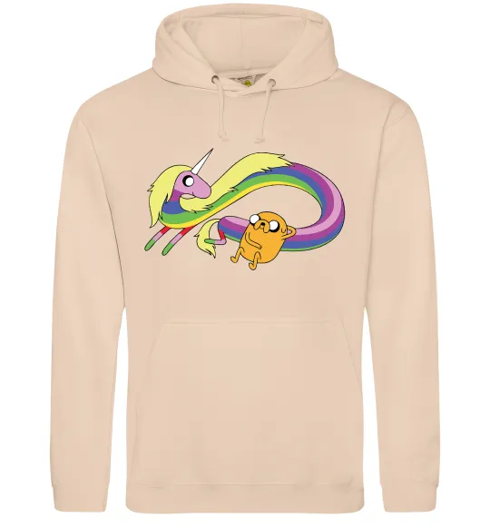 Мужская толстовка (худи) Джейк та Леді Час Пригод Песочный фото