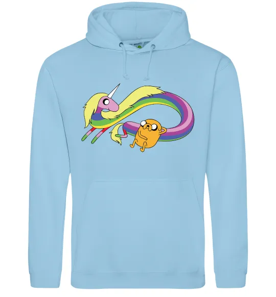 Мужская толстовка (худи) Джейк та Леді Час Пригод Голубой фото