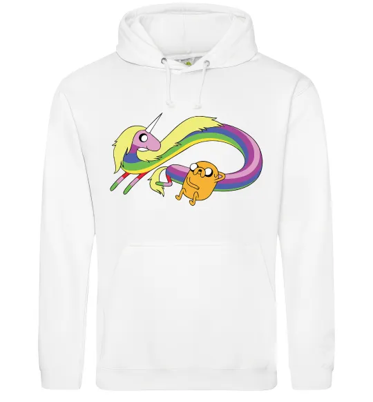 Женская толстовка (худи) Джейк та Леді Час Пригод Белый фото