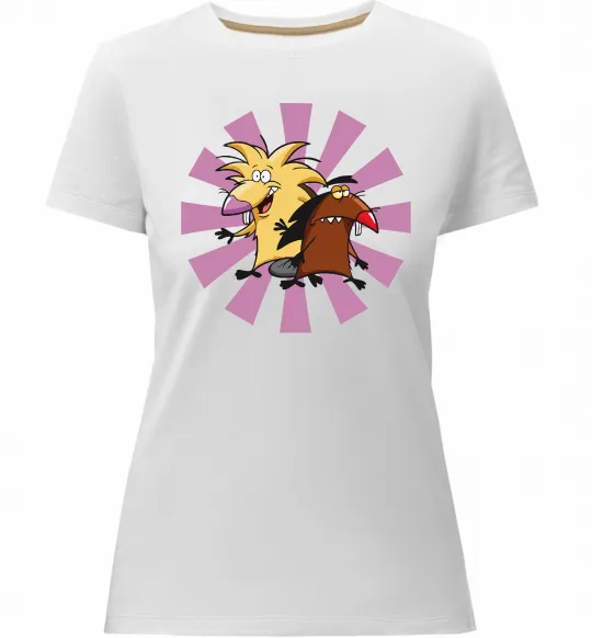 Жіноча преміум футболка Angry Beavers Білий фото