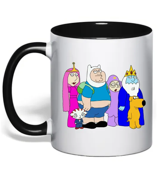 Чашка с цветной ручкой Гріфіни в стилі Час Пригод Черный фото