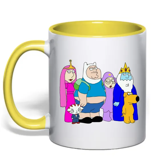 Чашка с цветной ручкой Гріфіни в стилі Час Пригод Лимонный фото