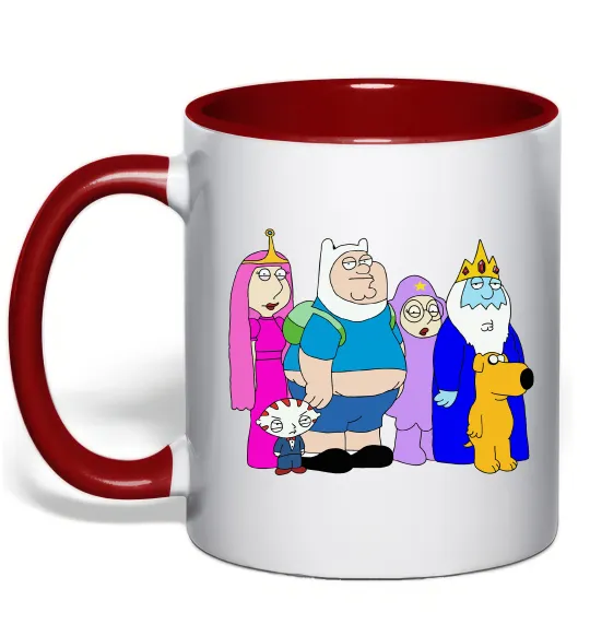 Чашка с цветной ручкой Гріфіни в стилі Час Пригод Красный фото