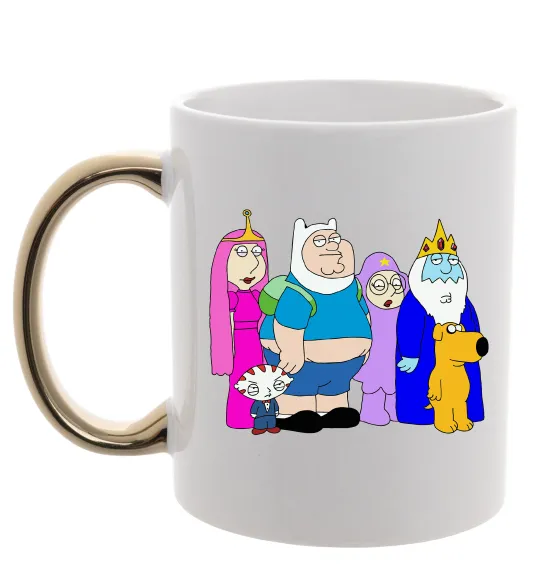 Чашка с цветной ручкой Гріфіни в стилі Час Пригод Золото фото