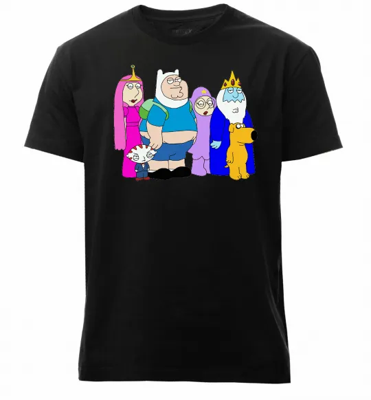 Мужская премиум футболка Гріфіни в стилі Час Пригод Черный фото