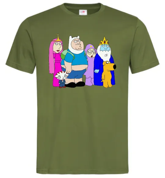 Мужская футболка Гріфіни в стилі Час Пригод Оливковый фото