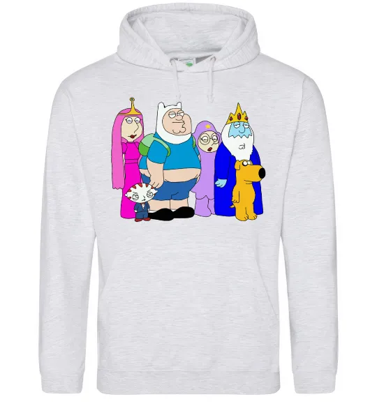 Женская толстовка (худи) Гріфіни в стилі Час Пригод Серый меланж фото