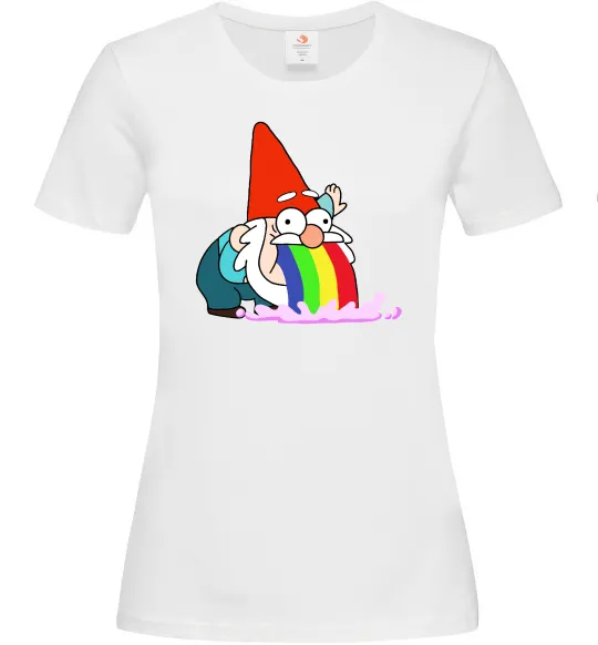 Жіноча футболка Гравіті Фолз гном Білий фото