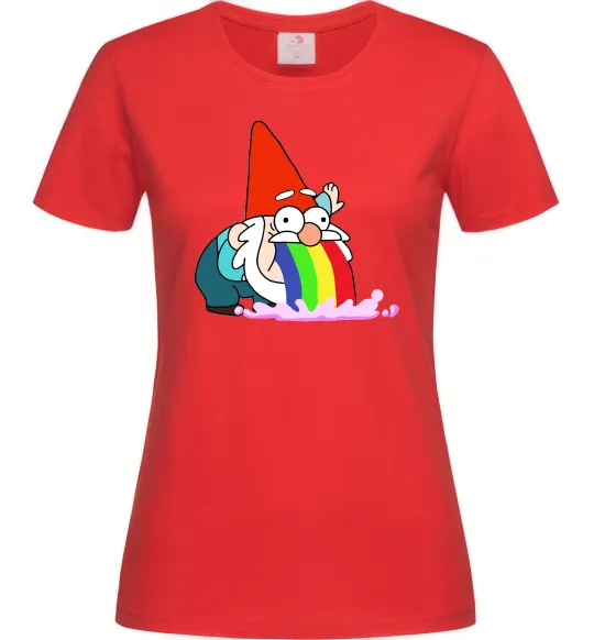 Жіноча футболка Гравіті Фолз гном Червоний фото