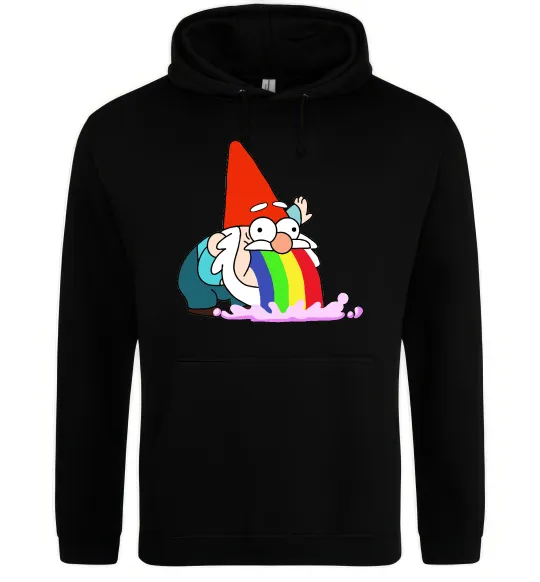 Женская толстовка (худи) Гравіті Фолз гном Черный фото