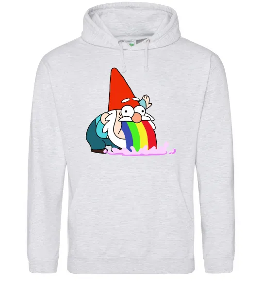 Женская толстовка (худи) Гравіті Фолз гном Серый меланж фото