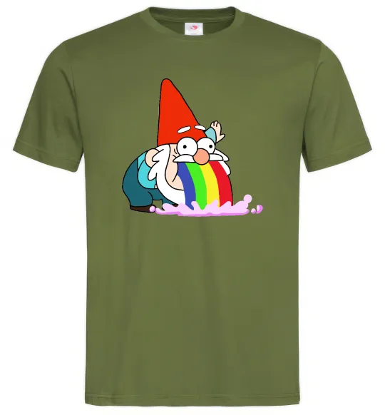 Мужская футболка Гравіті Фолз гном Оливковый фото