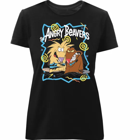 Женская премиум футболка The Angry Beavers Черный фото