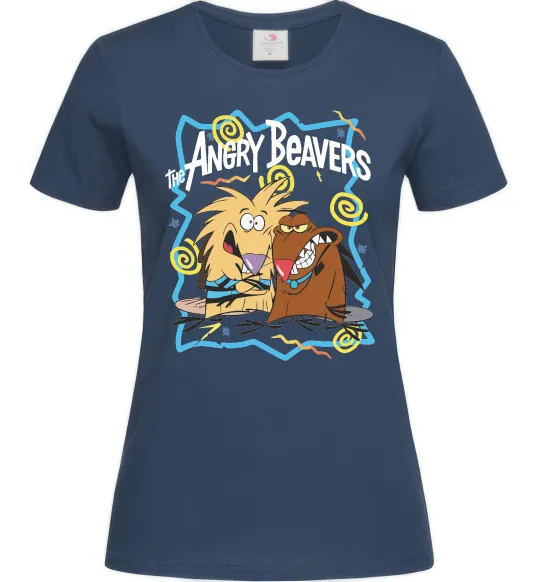 Женская футболка The Angry Beavers Темно-синий фото
