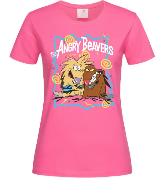 Женская футболка The Angry Beavers Ярко-розовый фото