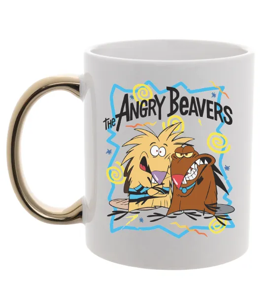 Чашка с цветной ручкой The Angry Beavers Золото фото