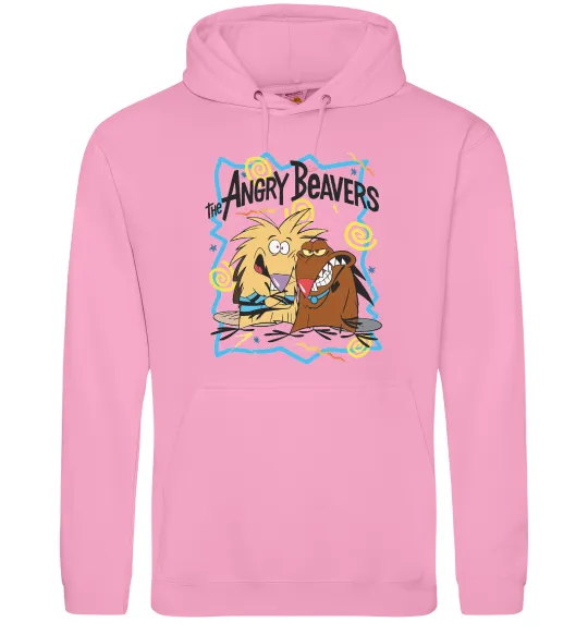 Мужская толстовка (худи) The Angry Beavers Розовый фото