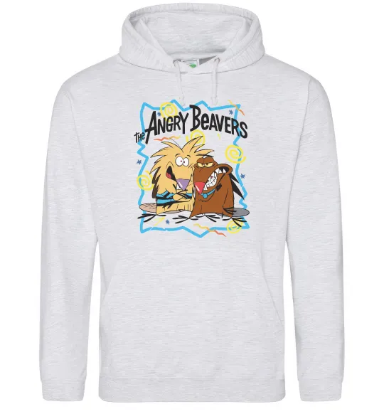 Мужская толстовка (худи) The Angry Beavers Серый меланж фото