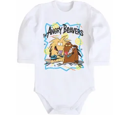 Детский боди The Angry Beavers Белый фото