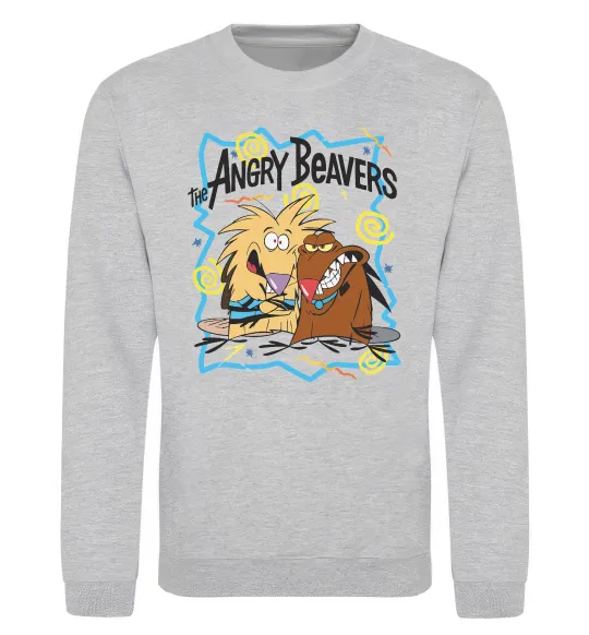 Свитшот The Angry Beavers Серый меланж фото