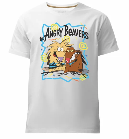 Мужская премиум футболка The Angry Beavers Белый фото