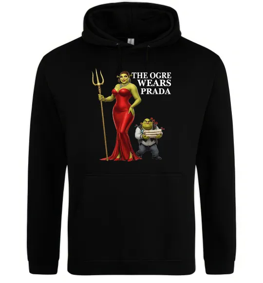Жіноча толстовка (худі) Огр носить прада Чорний фото