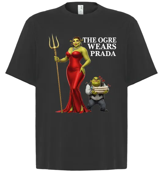 Футболка Оверсайз Огр носить прада Чорний фото