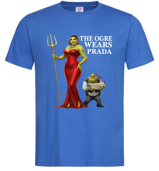 Чоловіча футболка Огр носить прада Яскраво-синій фото