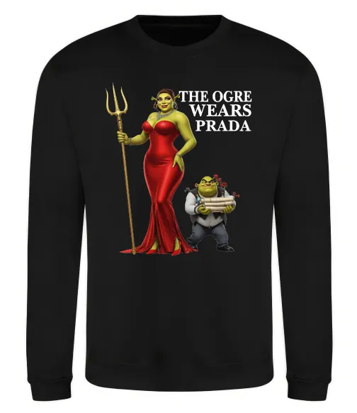 Світшот Огр носить прада Чорний фото