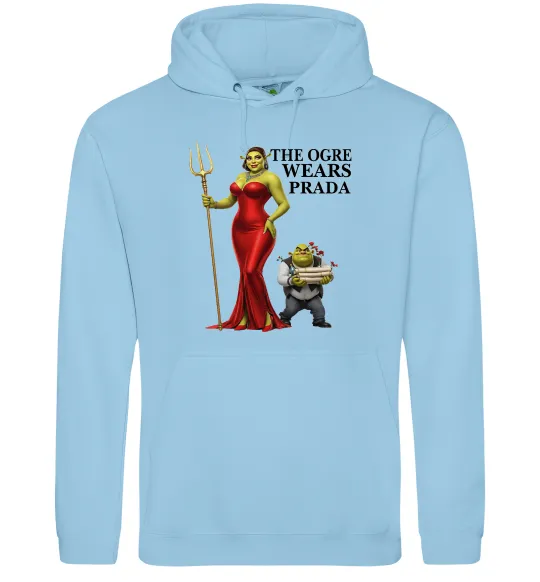 Жіноча толстовка (худі) Огр носить прада Блакитний фото