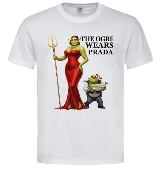 Чоловіча футболка Огр носить прада Білий фото