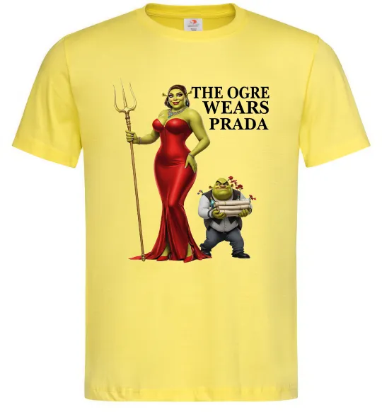 Чоловіча футболка Огр носить прада Лимонний фото